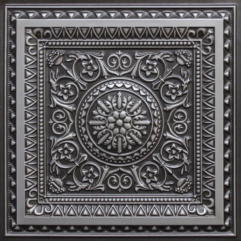 Marseille 24'' W Textured PVC Drop-In Ceiling Tile In Antique Gold