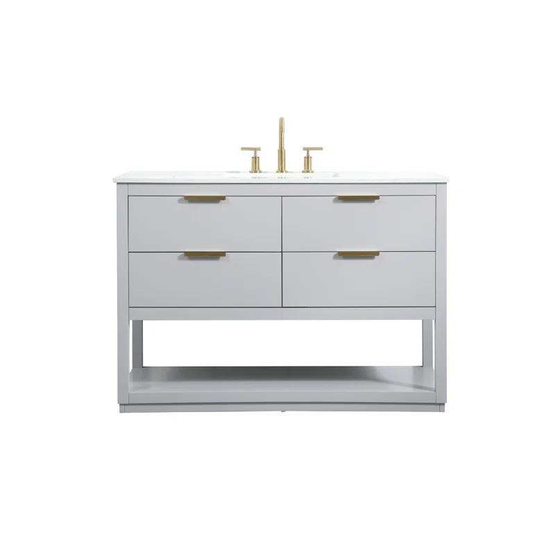 Greenburg 48'' Single Bathroom Vanity with Quartz Top
