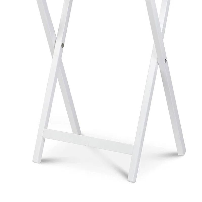 PJ Wood 19.09'' Solid Wood Rectangular Portable Folding Table (Set of 2)