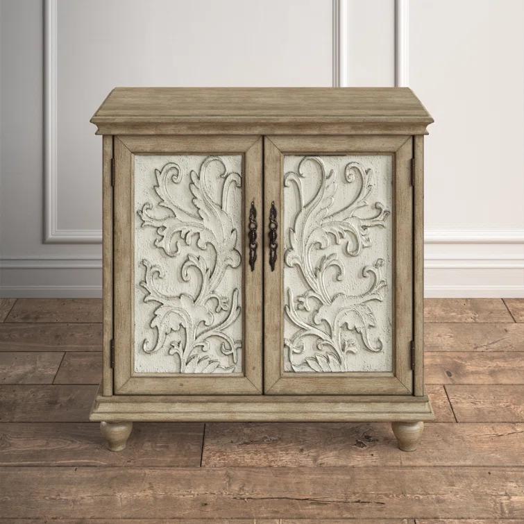 Kelly Clarkson Home Liza 2-Door Carved Wood Storage Cabinet