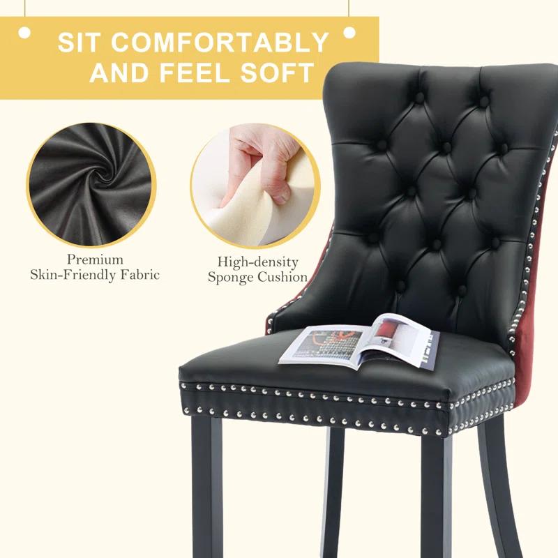 Rosdorf Park High-end Tufted Velvet Upholstered Nailhead Dining Chair