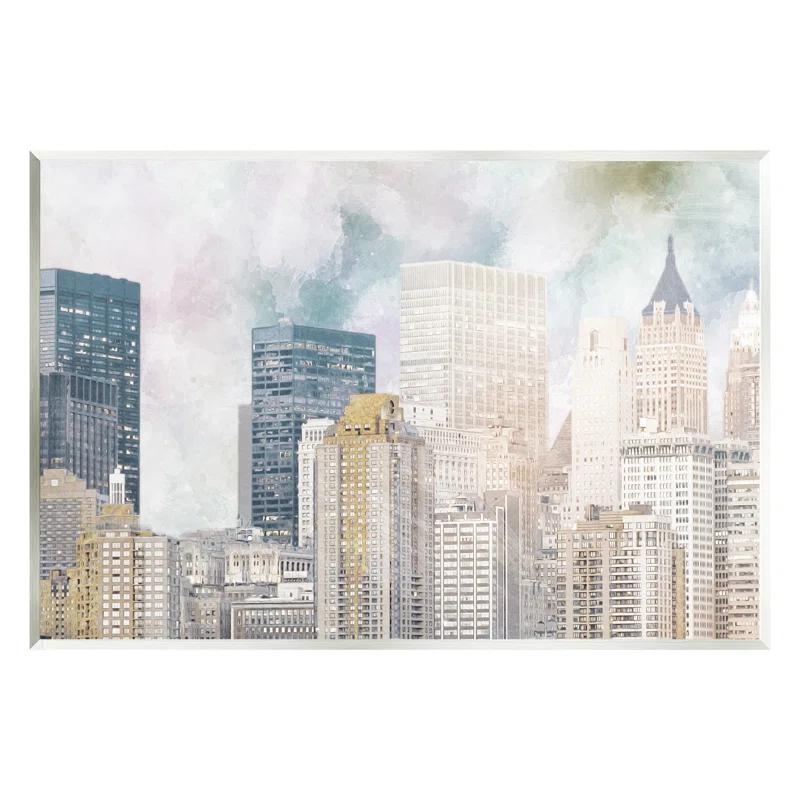 Stupell Industries " Layered Pastel Cityscape Buildings City Skyline Architecture " by Marcus Prime