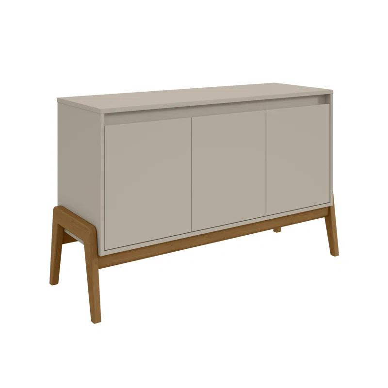 Manhattan Comfort Jernya 49" Sideboard with 4 Shelves in Greige