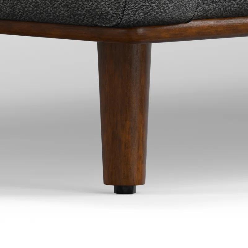 Simpli Home Morrison  Sofa and Ottoman Set in Woven-Blend Fabric