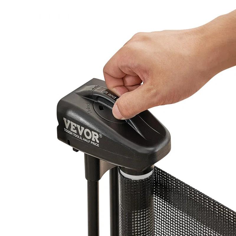 VEVOR VEVOR Retractable Gate Black Plastic Wall Mounted Pet Gate