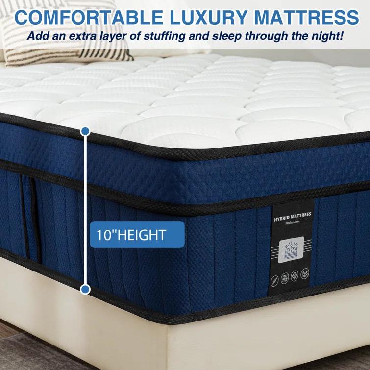 Alwyn Home Ciel Pillow Top Medium Firm Hybrid Mattress In A Box