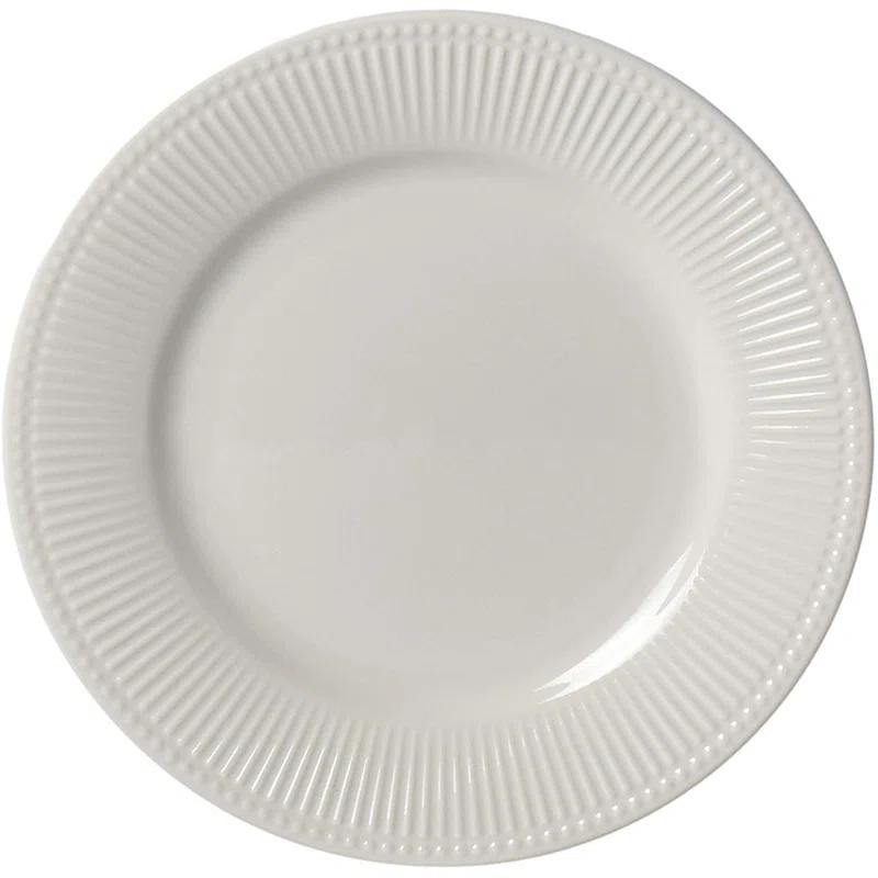 Tabletops Gallery Tabletops Gallery Fleur 16 Piece Dinnerware Set Embossed Bone White Porcelain (Dinner Plate, Salad)