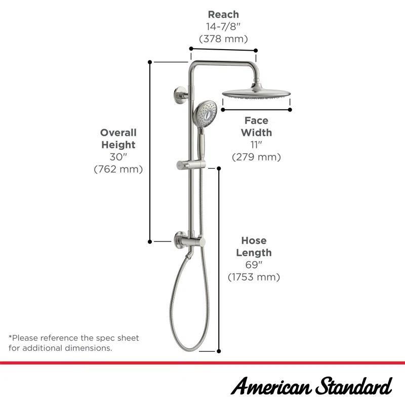 American Standard 1029072780 Spectra Pressure-Balanced (Temperature And Volume) Complete Shower System