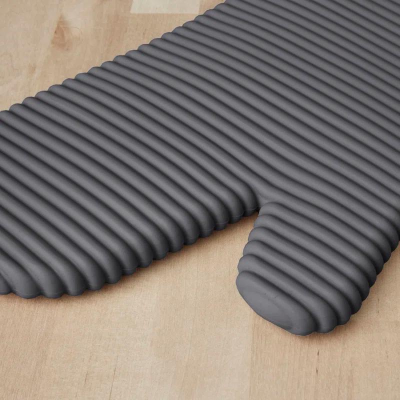 KitchenAid Charcoal Ribbed Soft Silicone Oven Mitts, Set of 2