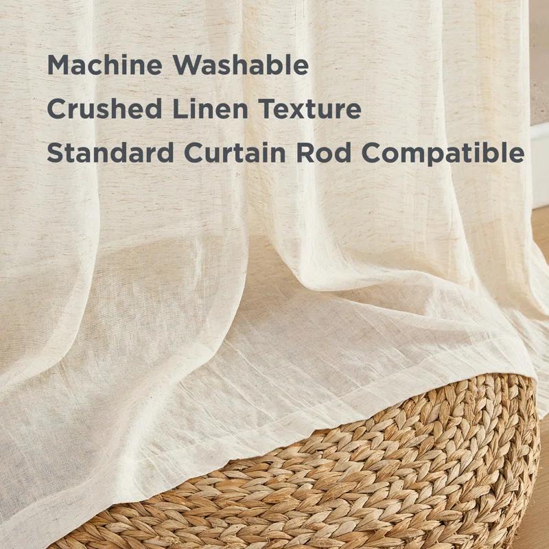 Solid Semi-Sheer Curtain Panels (Set of 2)