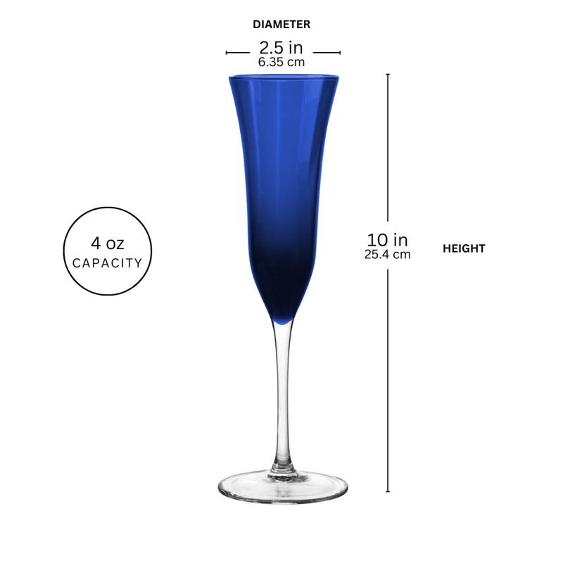 Qualia Glass Morrigan 4 oz. Crystal Flute Champagne Glasses (Set of 4)