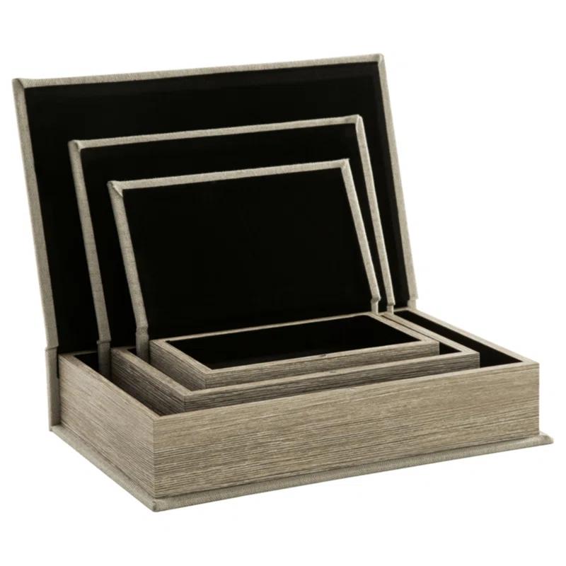 Ebern Designs Kepir 3 Piece Fabric Book Box Set