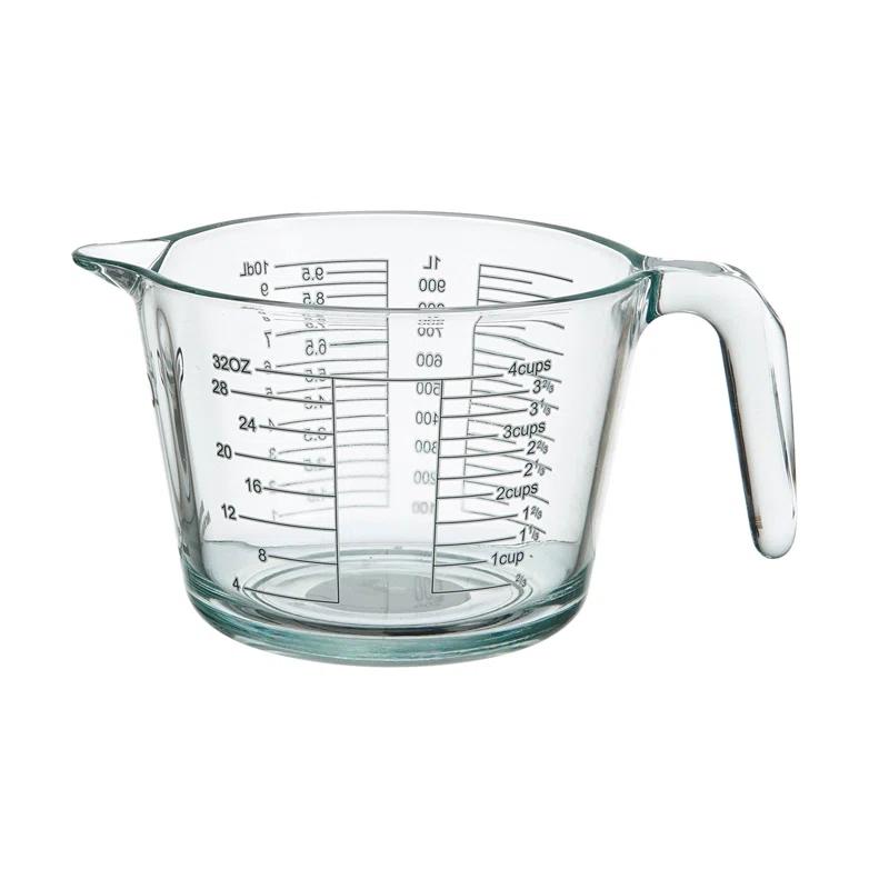 Farberware Farberware 4-Cup Borosilicate Glass Wet and Dry Measuring Cup with Oversized Measurements, Clear