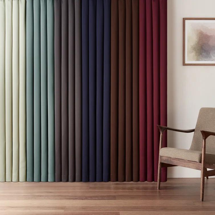 Eclipse Tricia Solid Curtain Panel, Room Darkening Rod Pocket Curtain Thermapanel (1 Panel)