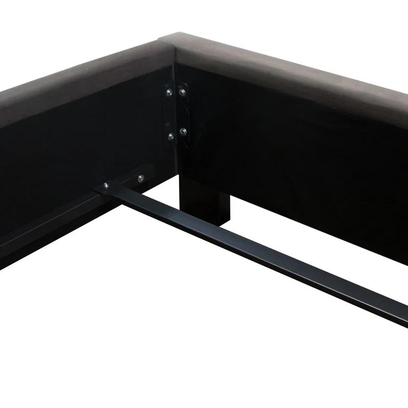 Diamond Sofa Park Avenue Eastern King Tufted Bed With Vintage Wing In Grey Linen