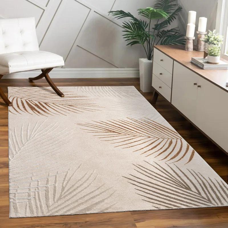 Bay Isle Home™ Modern Area Rug for Living Room with Palm Leaf Design