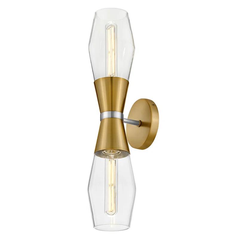 Lark Livie 2-Light Tall Angular Wall Sconce with On/Off Button