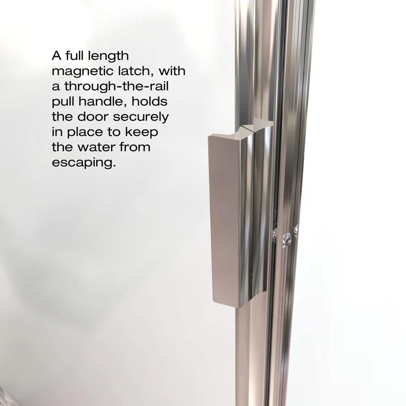 Deluxe 57.625'' W 68.6'' H Framed Neo-angle Reversible Shower Enclosure