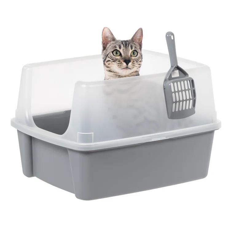 IRIS USA, Inc. Plastic Enclosed Litter Box with Scoop
