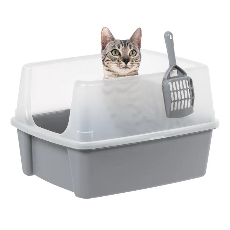 IRIS USA, Inc. Plastic Enclosed Litter Box with Scoop
