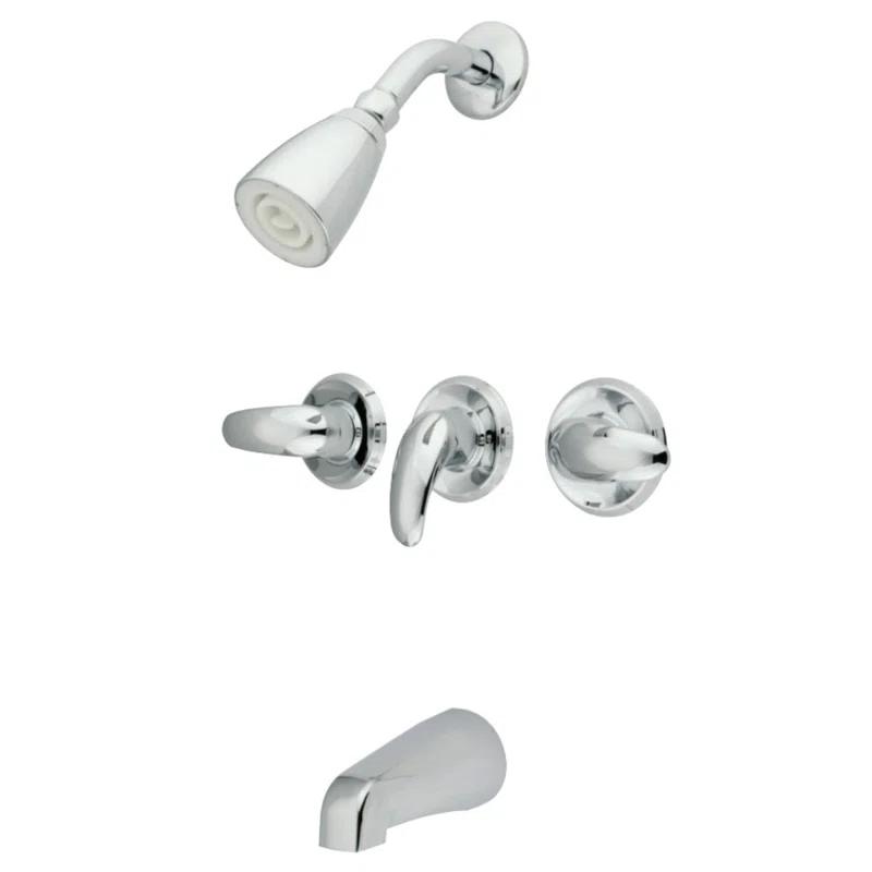 Kingston Brass Legacy Triple-Handle Tub and Shower Faucet
