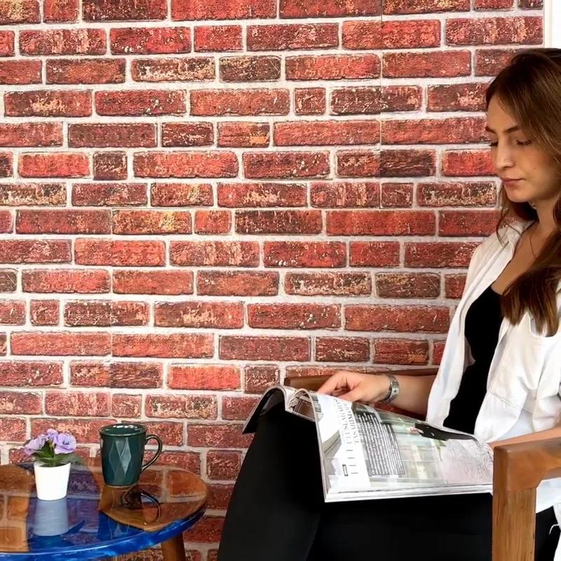 UPP Ultimate Premium Products 3D Brick Effect Wall Panels - Lightweight Styrofoam - Set of 9 Large Panels (20"x40") Covers 48 sq ft - Apply with Wall Adhesive - DIY Home Wall Cladding