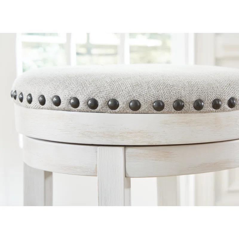 August Grove® Daiah Swivel Upholstered Counter Stool with Solid Wood Frame
