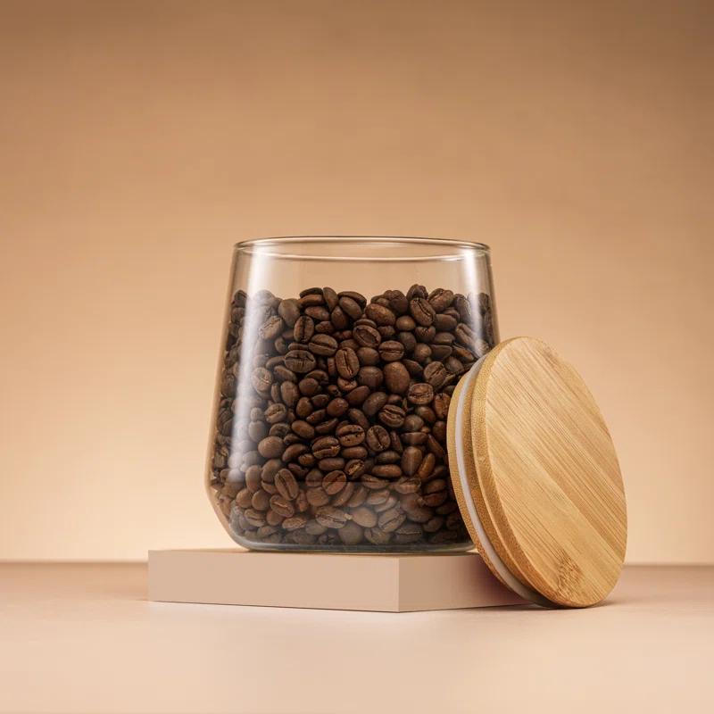 JoyJolt JoyJolt Large Glass Kitchen Food Storage Container Jar with Airtight Bamboo Lid, 31oz.