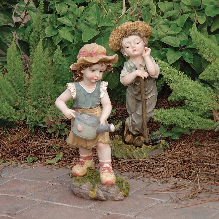 Design Toscano 2 Piece Fanny and Frank Farmer Statue Set