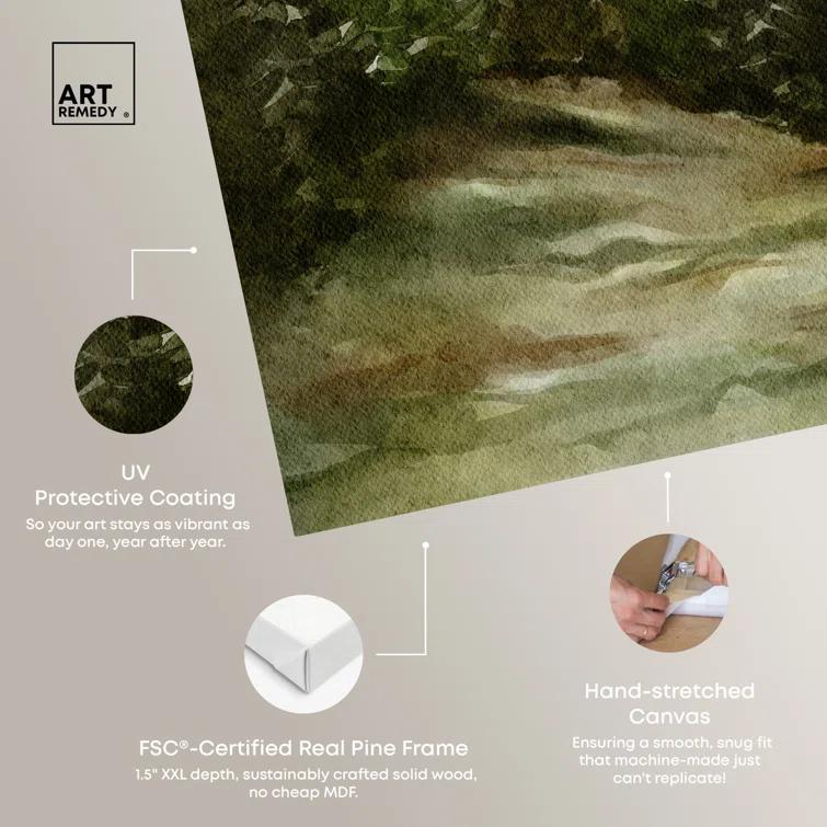 Art Remedy Watercolor Landscapes " April Woodland " by Art Remedy on Canvas