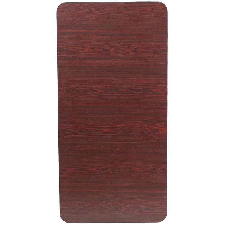 Flash Furniture Wofford 24" x 48" Rectangular Mahogany Melamine Laminate Folding Banquet Table