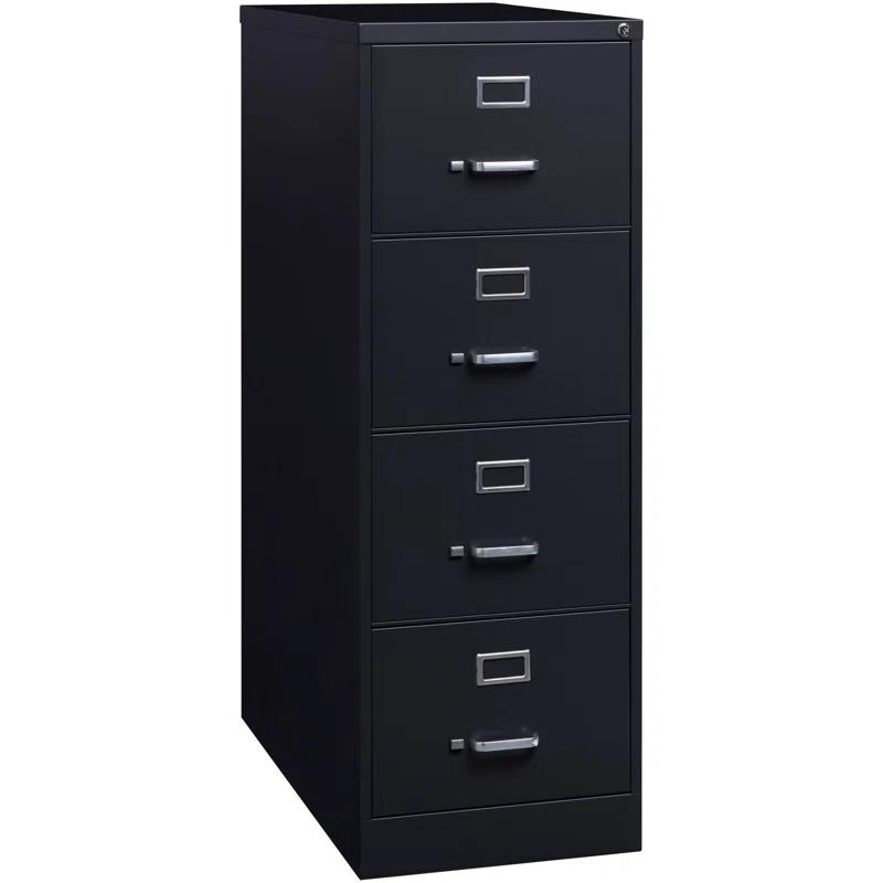 Black 4-Drawer Lockable Legal Size Steel File Cabinet