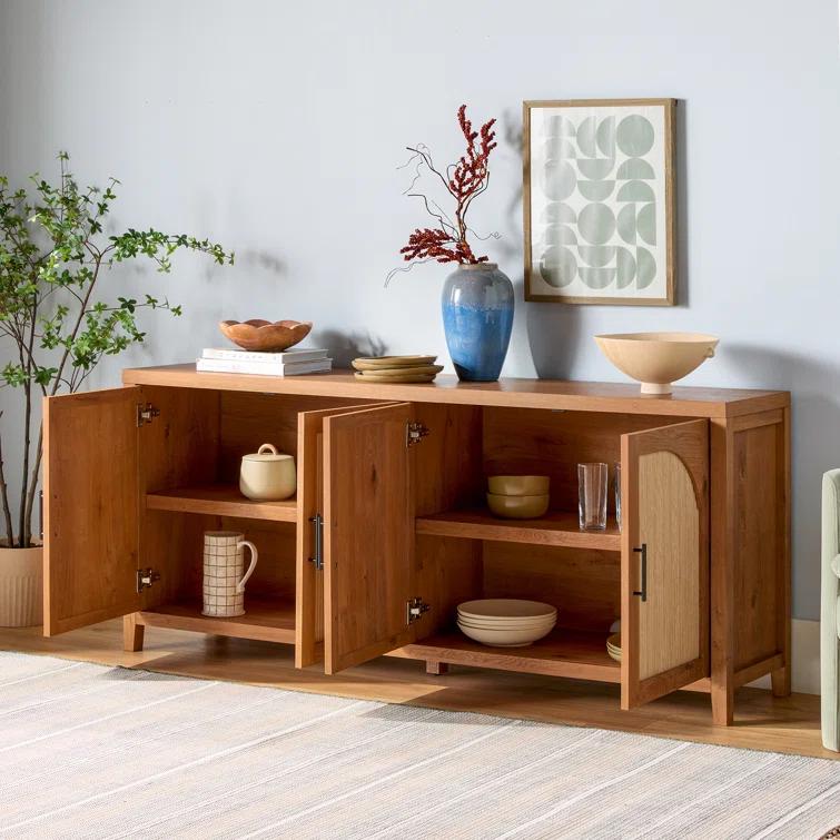 Millwood Pines Eilisha Modern Reeded Sideboard with Arched Doors