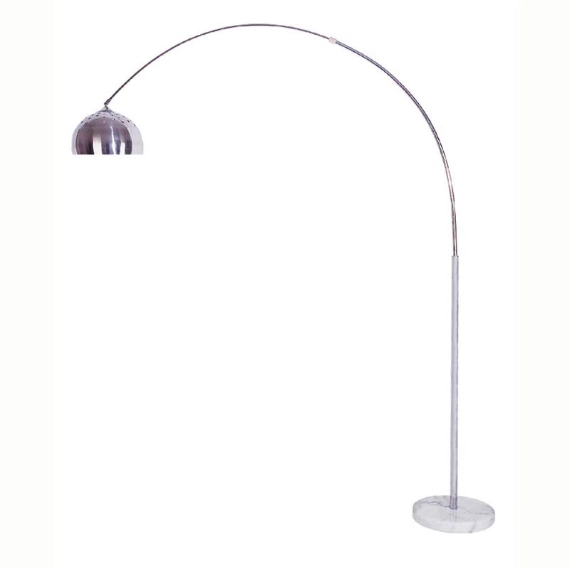 Orren Ellis Silver Metal Arched Floor Lamp