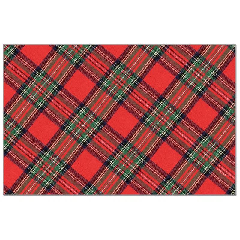 CounterArt Christmas Plaid 24-Sheet Premium Paper Placemats