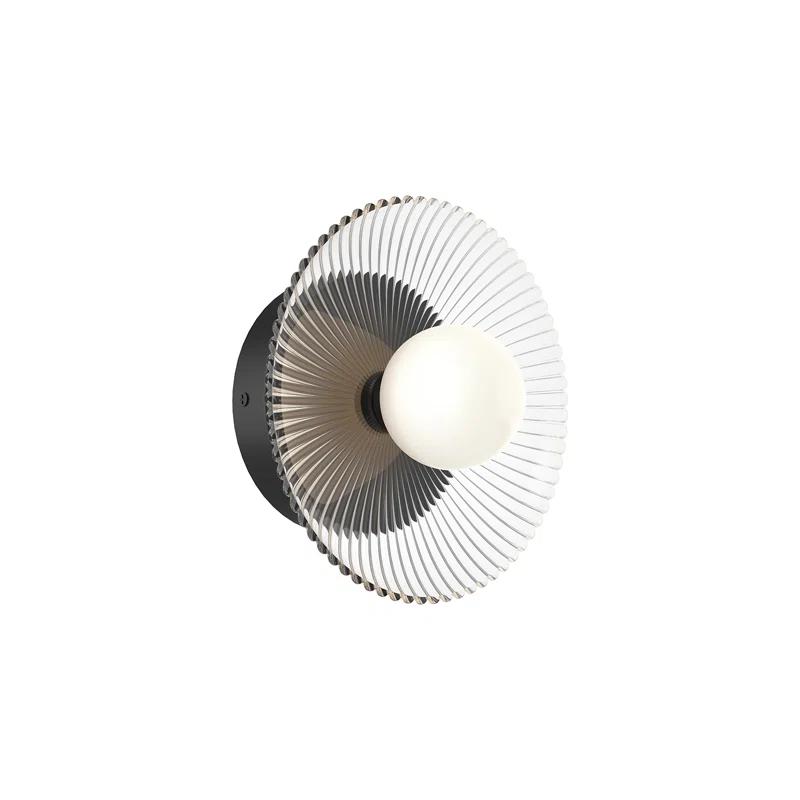 Hera Single Light Glass Dimmable LED Armed Sconce