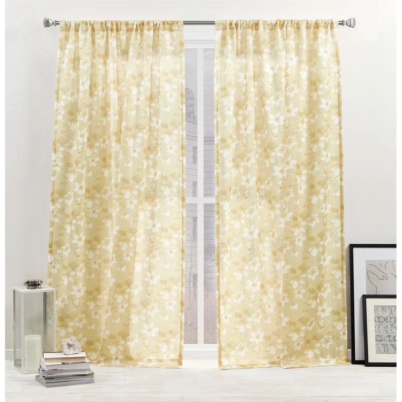 Nicole Miller Nicole Miller New York Dara Light Filtering, Semi Sheer Rod Pocket Curtain Panels (Set of 2)