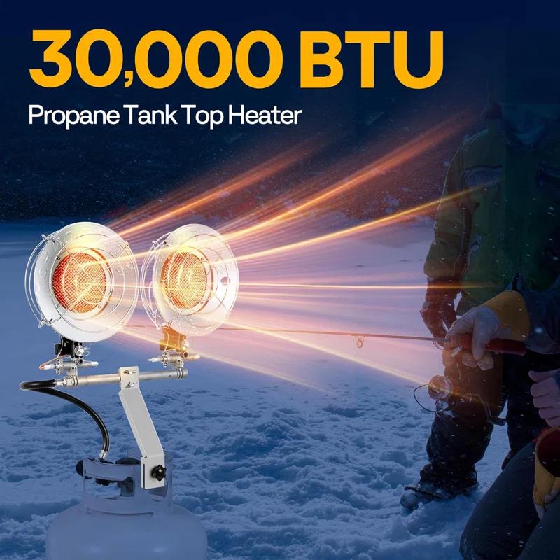 VIVOHOME 30000 BTU Propane Tank Top Portable Patio Heater with Double Head