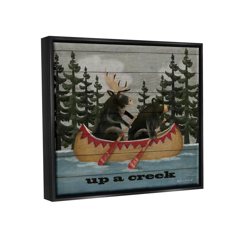 " Up A Creek Woodland Cabin Canoe " by Stephanie Workman Marrott