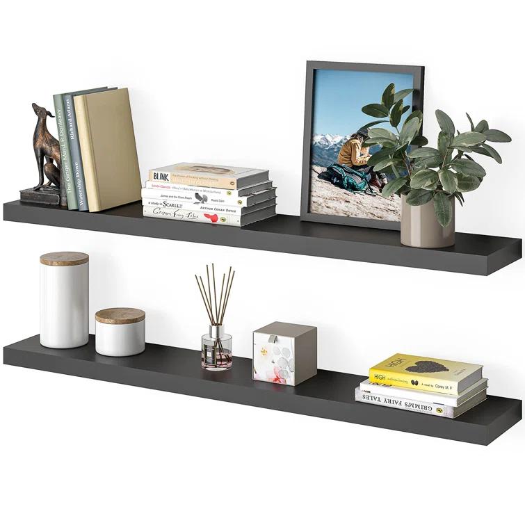 Ballucci Miami 48" W x 8" D Floating Shelves Set with Invisible Wall Mount Brackets (Set of 2)