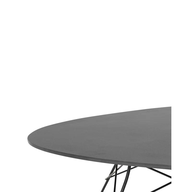 Kartell Glossy Oval Metal Base Dining Table