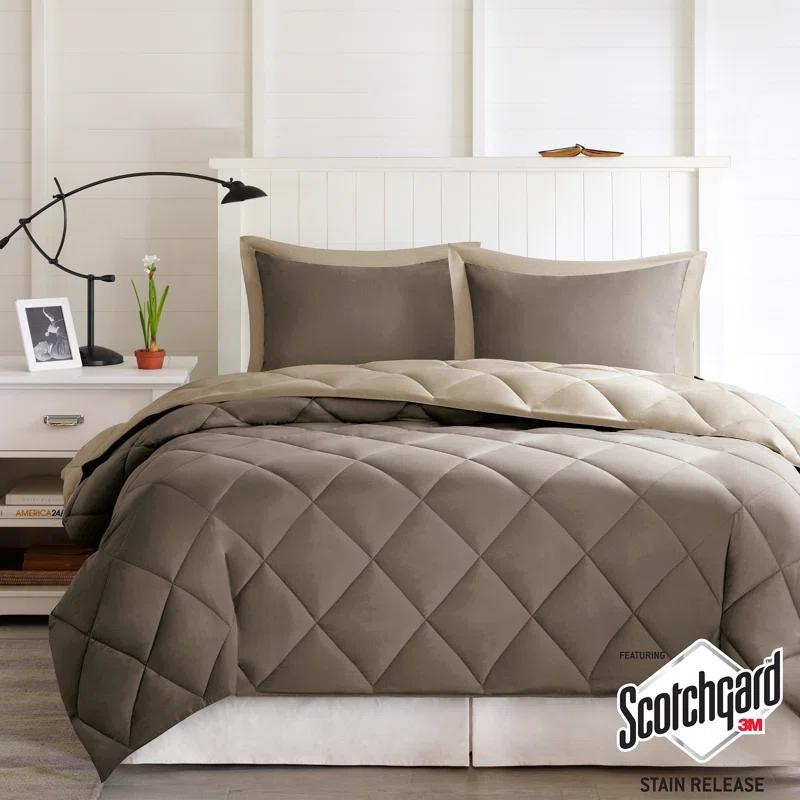 3M Scotchgard Reversible Down Alt Comforter Set