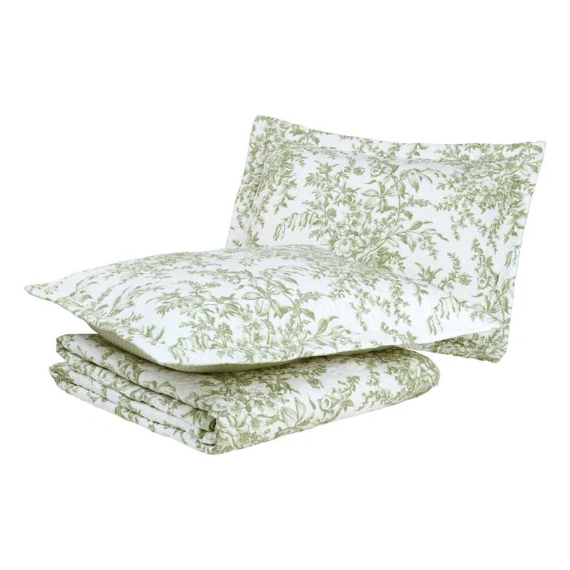 Laura Ashley Bedford Pink Cotton Reversible Quilt Set