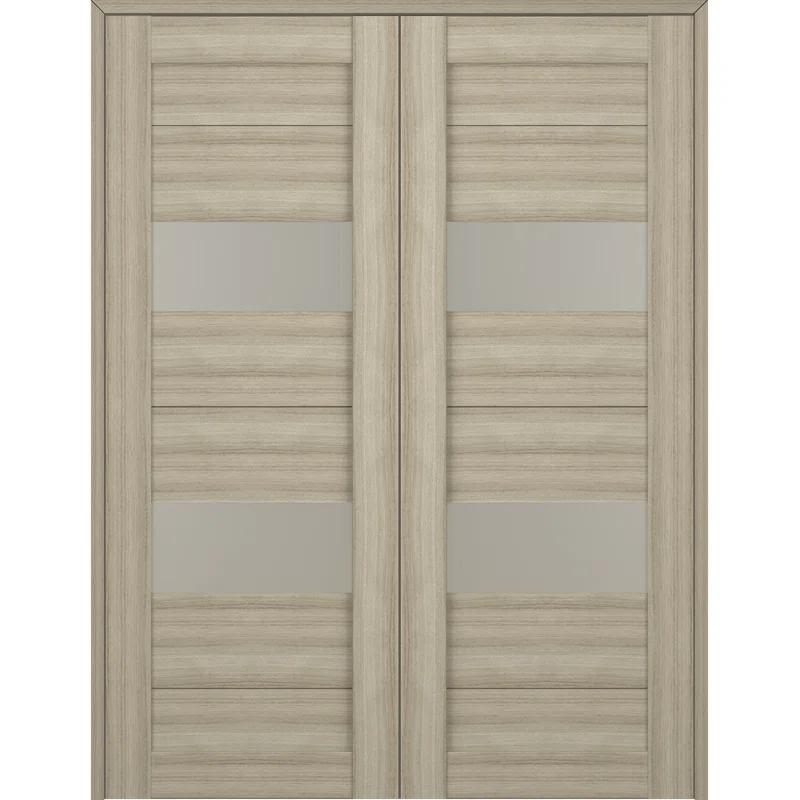 Belldinni Berta Solid Manufactured Wood and Glass Paneled Prefinished Standard Double Door