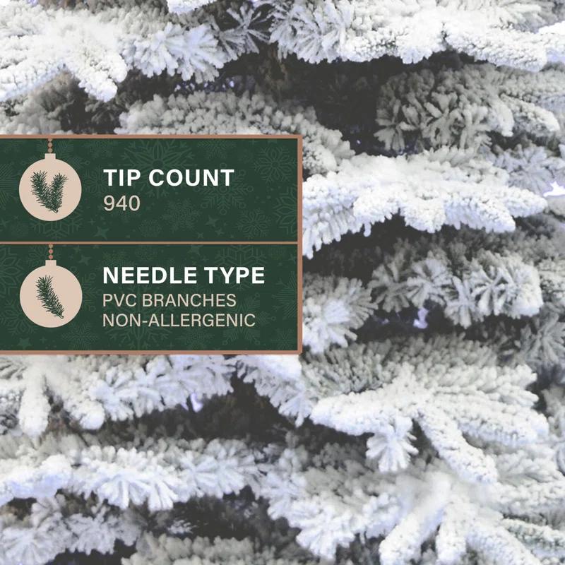 Fraser Hill Farm Unlit Snow Flocked Pine Valley Flocked Christmas Tree & Reviews | Wayfair