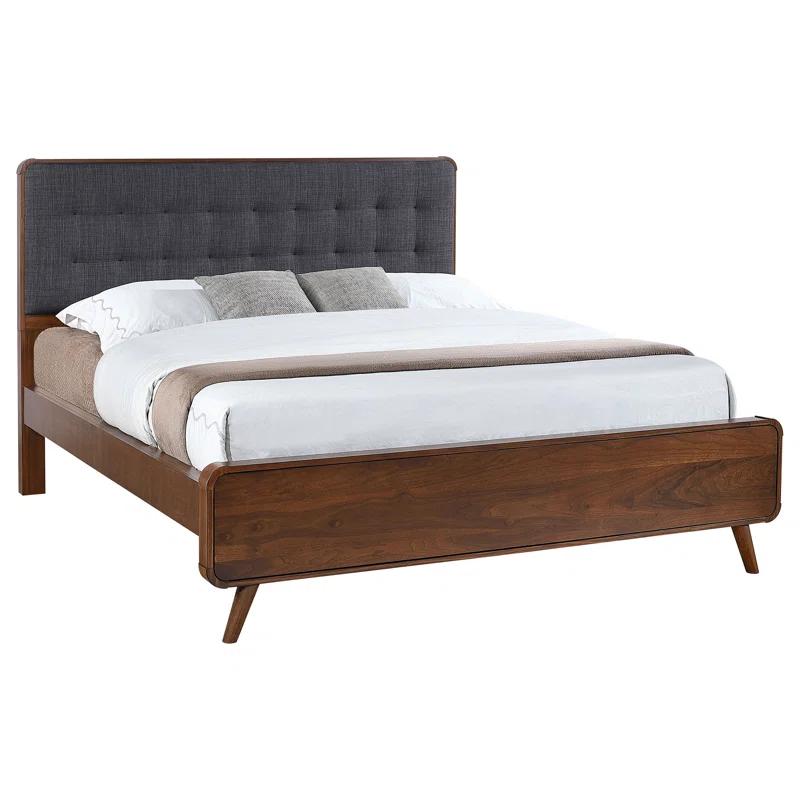 Kirby Kha Robyn Wood Panel Bed Dark Walnut