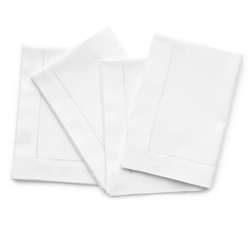 Solino Home Cotton Linen Hemstitch Dinner Napkins (Set of 4)