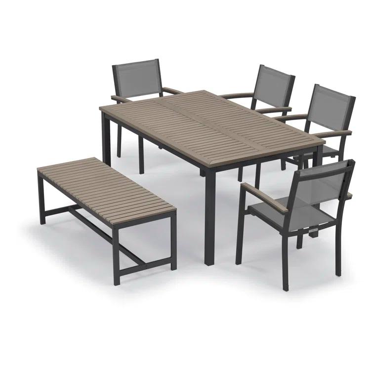 Hermes Indoor / Outdoor Dining Chair (Set of 2) - Gray and Carbon