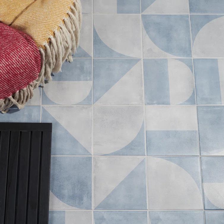 Quincy 7.87'' W x 7.87'' L Porcelain Encaustic Floor and Wall Tile