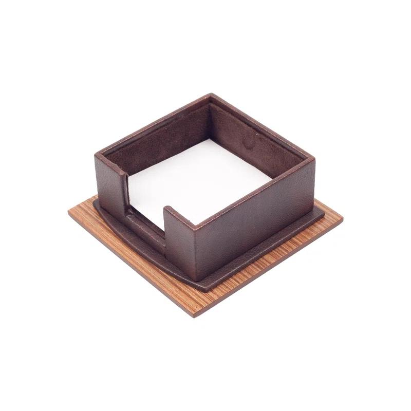 Ebern Designs Rakip Leather / Faux Leather Desk Organizer Set (Set of 10)